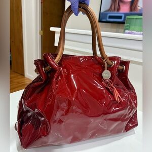 Furla Red Patent Leather Tote Bag